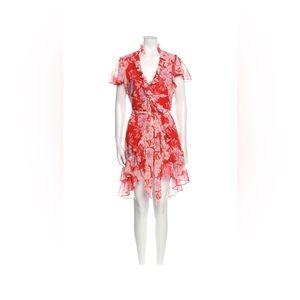 Alexis Red and White Floral Midi Dress